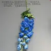 Flores Artificiales Azules Ramo Materiales para Decoración de Escena de Boda, Rosas Azules para Arreglo de Piso de Salón de Bodas y Flores Decorativas