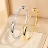 Pulsera Completa de Diamantes con Hebilla de Herradura Lujo Ligero Doble Cabeza en Forma de U Circonita Incrustada Pulsera Delgada Verano Nicho Versátil Viaje Diario Regalo Joyería
