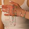 Europa y Estados Unidos más vendidos de alta calidad, pulsera de acero inoxidable con cuentas de grava de lujo, color dopamina, estrella de cinco puntas, cuentas hechas a mano