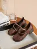 Sapatos Femininos Mary Jane YsshadiR de Couro Genuíno com Solado Grosso 2026 Salto Anabela Baixo Versátil para o Dia a Dia Sapatos de Solado Grosso Transfronteiriços