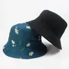 Sombrero de pescador con estampado floral de doble cara para hombre y mujer, sombrero para protección solar, sombrero de moda para exteriores, versátil para primavera y verano