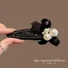 Pasador de Pelo Triangular de Encaje Negro con Perlas 2026 para Mujer, Flequillo y Pinzas para el Cabello, Estilo Elegante y de Alta Gama para Mujeres