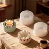 Zongbo Molde Redondo de Silicona para Casa Molde de Silicona Casa con Forma de Corazón Base para Velas Molde de Yeso Molde para Portavelas