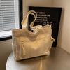 Bolsa Feminina 2024 Nova Grande Capacidade para o Trabalho Faculdade Estudante Mão Lona Xadrez Casual Bolsa de Ombro
