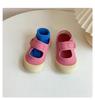 Sapatos de Bebê Sapatos de Criança Sapatos de Bebê Verão 2025 Novo Estilo Sapatos de Lona de Boca Quadrada Femininos Solado Macio Sapatos Casuais de Estilo Coreano Masculinos