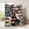 Manta de Franela para el Día de la Independencia Transfronteriza Bandera Americana Águila Manta de Regalo Navideño Manta para siestas de Amazon Manta de Cubierta de Comercio Exterior