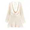 Para Comércio Exterior Transfronteiriço Europeu e Americano Roupas Femininas, Item Mais Vendido do Aliexpress, Moda Verão Vestido com Textura de Cetim de Seda e Gola Drapeada