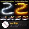 Sinal de seta de fluxo de água para carro luz diurna de partida escaneável lled 45cm amarelo e branco duas cores luz de fluxo para retrofit 12V