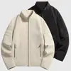 Jaqueta de Couro PU Nova para Primavera e Outono Masculina com Gola Alta Jaqueta Versátil Jaqueta Tie-dye Masculina Solta Tendência Marca Estilo de Rua Retrô Americano