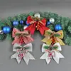 Laço de Natal Decoração de Árvore de Natal Pó Dourado Pinha Laço Suprimentos para Decoração de Janela de Feriado Pingente