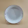 Plato de Cena Flor Dorada Suministro de Supermercado Plato Cerámico Diario Borde Blanco 4-8 Pulgadas Plato de Frutas Plato de Verduras Regalo de Negocio Vajilla