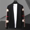 Marca de Moda Otoñal Transfronteriza Cárdigan para Hombre Manga Larga Versátil Ropa Exterior Suéter Chaqueta de Punto Venta al por Mayor Ajuste Delgado Estilo Coreano