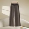 Pantalones Casuales de Acetato Holgados de Pierna Ancha, Novedad Otoño 2026, Pantalones Rectos Simples de Cintura Alta a la Moda para Mujer