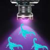 Luz Frontal Scorpion Recargable Luz Morada Fuerte Luz Fuerte Zoom Transfronterizo Doble Fuente de Luz Montada en la Cabeza Multifunción Lámpara Escorpión