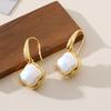 Pendientes de plata 925 transfronterizos, elegantes, de estilo coreano, para mujer, con piedra lunar de alta gama y combinables.