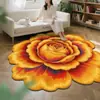 Alfombra de Piso Grande de Flor Estéreo 3D, Alfombra de Piso Absorbente para Baño, Decoración de Mesa de Café para Sala de Estar, Felpudo Antideslizante, Felpudo para Puerta de Entrada, Felpudo Resistente a Manchas