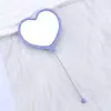 Espejo de Mano con Forma de Corazón para Maquillaje, Espejo de Tocador Portátil de una Cara con Cuentas Creativas DIY, Espejo de Maquillaje de Plástico con Forma de Corazón en Stock