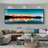 Luz Dourada na Montanha Sala de Estar Pintura Decorativa com a Montanha ao Fundo Mural de Parede para Fundo de Sofá Paisagem de Montanha e Água de Alto Padrão Pintura de Pendurar