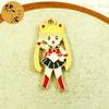 Hermosa chica guerrera DIY accesorios de joyería japonesa caricatura ropa JK animación colgante cuerda de mano ins llavero colgante
