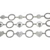 Cadena de cintura de metal para mujer, estilo vintage, informal, con flores decorativas y anillo para jeans.