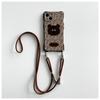 Leopard Bear Apple 16promax Crossbody Lanyard Capa para Celular para iPhone15 All-inclusive 14/13 Soft Case