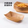 Pratos descartáveis Filé de frango frito Frango de pipoca Bandeja de papel Kraft Festa Lanches fritos Bandejas de refeição Caixa tipo barco para potsticker Atacado