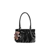2026 Nova Bolsa de Ombro Plissada Estilo Nicho Retrô Feminina Grande Capacidade Couro Macio Bolsa de Mão Estilo Coreano para o Trabalho Bolsa de Axila