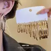 Set de Aretes Redondos Trenzados Geométricos de Aguja de Plata Simple de Moda Pendientes Estilo Europeo y Americano Pendientes Ligeros de Lujo de Gama Alta para Mujeres