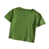 Camiseta de manga corta para mujer, corta, color sólido, corte ajustado, que expone el ombligo, diseño ajustado, cintura alta, bm, nicho, para chicas populares, top de moda para ins