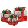 Caja de regalo de Navidad con astas envueltas en seda, juego de tres piezas de adornos para caja de regalo de Navidad, accesorios decorativos para caja de regalo