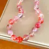 Collar Redondo Geométrico con Perlas Acrílicas, Cadena para Clavícula de Lujo Ligero de Nicho de Gama Alta, Collar Simple y de Personalidad Única al por Mayor