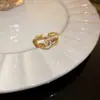 Anillo Geométrico de Circonita Vintage Nicho de Gama Alta Anillo para Dedo Índice Moda Retro Joyería de Lujo Ligero para Mujeres