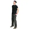 Calças de camuflagem estilo retrô americano, levemente boca de sino, para homens, coleção de outono, com corte inclinado, design de perna reta e um estilo workwear inspirado em lenhador, lembrando calças jeans curvas.