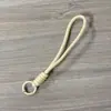 Cordão curto para celular com nó em duas cores, cordão trançado à mão para garrafa de água, alça de pulso para capa de celular, cordão de pulso removível