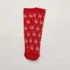 Nuevos Calcetines para Niños 2024 Otoño e Invierno Calcetines de Punto Doble a Media Pantorrilla Caricatura Coreana Calcetines Rojos Calcetines de Año Nuevo para Niños y Niñas