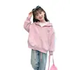 Ropa exterior para niñas, estilo de finales de otoño, nueva colección 2026, ropa de primavera de moda para niños, sudadera con capucha, top de otoño moderno para niñas pequeñas