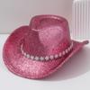 Sombrero de Copia Neutral Estilo Europeo y Americano Accesorios Flor Diamante Pedrería Cinturón Sombrero de Ala Ancha Adecuado para Carnaval