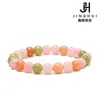 Jinghui DIY Artesanal Pulseira de Cristal com Contas Naturais Otimizadas de Morganita 6-8mm Pulseira Semi-Acabada Joia de Contas Soltas