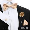 Gravata Borboleta Quadrada de Seda para Negócios Conjunto de 4 Peças Estilo Coreano Masculino Acessórios de Vestimenta para Banquete de Casamento Fábrica de Gravatas de Borboleta Estoque Pronto
