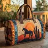 2026 Nova Série Animal Cavalo Transfronteiriça Bolsa de Viagem Acolchoada Portátil para Curta Distância Bolsa Multifuncional para Esportes Fitness