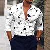 Camisa de Moda Masculina Transfronteriza de Primavera y Otoño 2024 con Estampado 3D, Estilo Americano Occidental, Estampada, Holgada, de Manga Larga