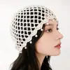 Gorro Tejido Calado con Cuentas Puro Hecho a Mano Transfronterizo para Mujer, Estilo Bohemio, Gorro de Punto Fino y Transpirable