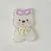 Perro West Highland de Dibujos Animados Lindo Hueso Acrílico Hecho a Mano DIY Accesorios Tocado Parche de Pegamento de Crema Venta al por Mayor
