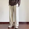 Pantalones casuales rectos con dobladillo tridimensional de rejilla de piña para hombre, marca de moda de otoño, pantalones deportivos holgados versátiles de pierna ancha y caída suave