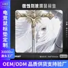 Mouse pad de vidro estilo anime japonês de fantasia sombria, ultrassuave, resistente ao desgaste, inquebrável, posicionamento preciso