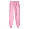 Calça comprida de cor sólida simples e relaxada de 18 cores, calça esportiva de cintura média jovem e moderna, em estoque