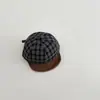 Gorro de Bebé Qiunan Otoño e Invierno Nuevo Gorra Vintage a Cuadros con Pico para Niños y Niñas, Gorra de Béisbol Cálida para Niños
