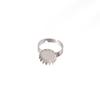 Base de anillo redondo de acero inoxidable de comercio exterior, accesorios de joyería, anillo de piedras preciosas con corona ajustable DIY