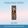 Adesivos de tatuagem Hana-ji estilo japonês para o braço inteiro, adesivos florais tradicionais coloridos para o braço, à prova d'água e duradouros, tamanho grande para homens e mulheres
