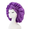 Gorro de Satén Imitación Seda con Correa Suave Ajustable, Gorro de Noche, Adecuado para Dormir, Gorro con Correa para Cabello Rizado